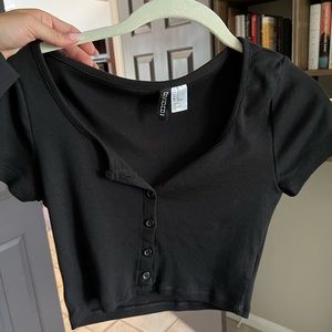 Divided H&M black crop